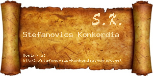 Stefanovics Konkordia névjegykártya